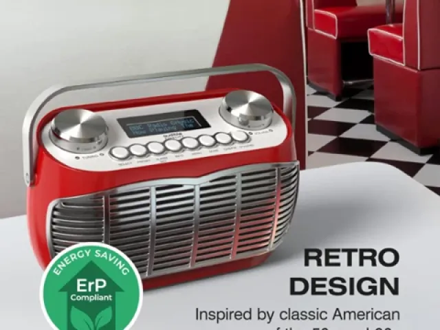 Detroit Retro DAB Radio by Audible Fidelity - Red - SALE PRICE!!